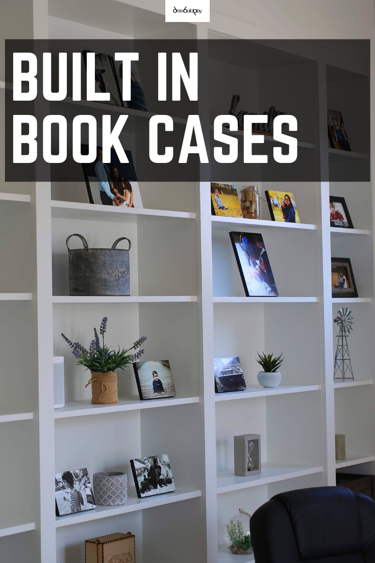 Everyone needs built in book cases in their home to take their decor to the next level.  This book case look is great for your home decor in your office or library or family room.  These book cases were done using an IKEA furniture hack and so easy to do.  Cheaper than other custom built shelves. Click through to read how I built this simple book case DIY. #bookshelf #bookcases #diybookcaseideas #shelveswhite #homedecorshelves #styledbookcase #bookcasemakeovers