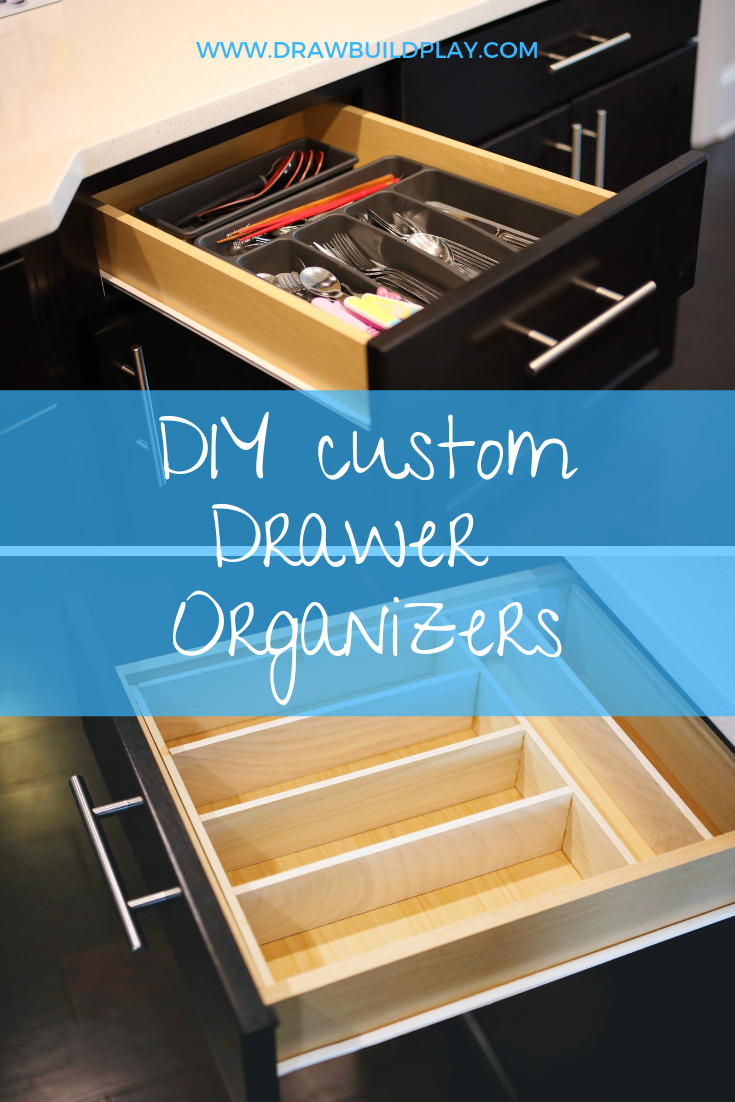 DIY Custom Drawer Organizer for your kitchen utensils and silverware. Pin this right now and make it in your next free afternoon. #diy-drawer-organizer #diy #kitchen #drawer #organizer