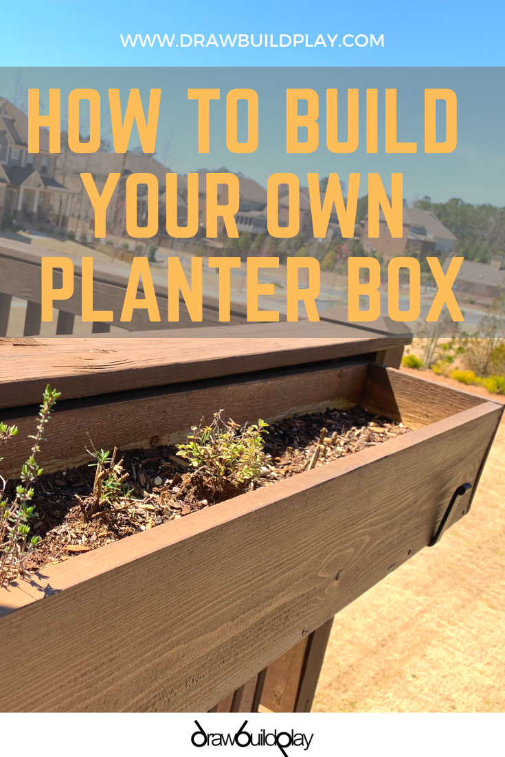 Easy DIY Planter Box for your herb garden using cedar wood.  This is great to hang over your deck or by your kitchen windows.  Pin this easy DIY now so you can enjoy fresh herbs all summer long. #herbs #planter #planterbox #diy #herbgarden