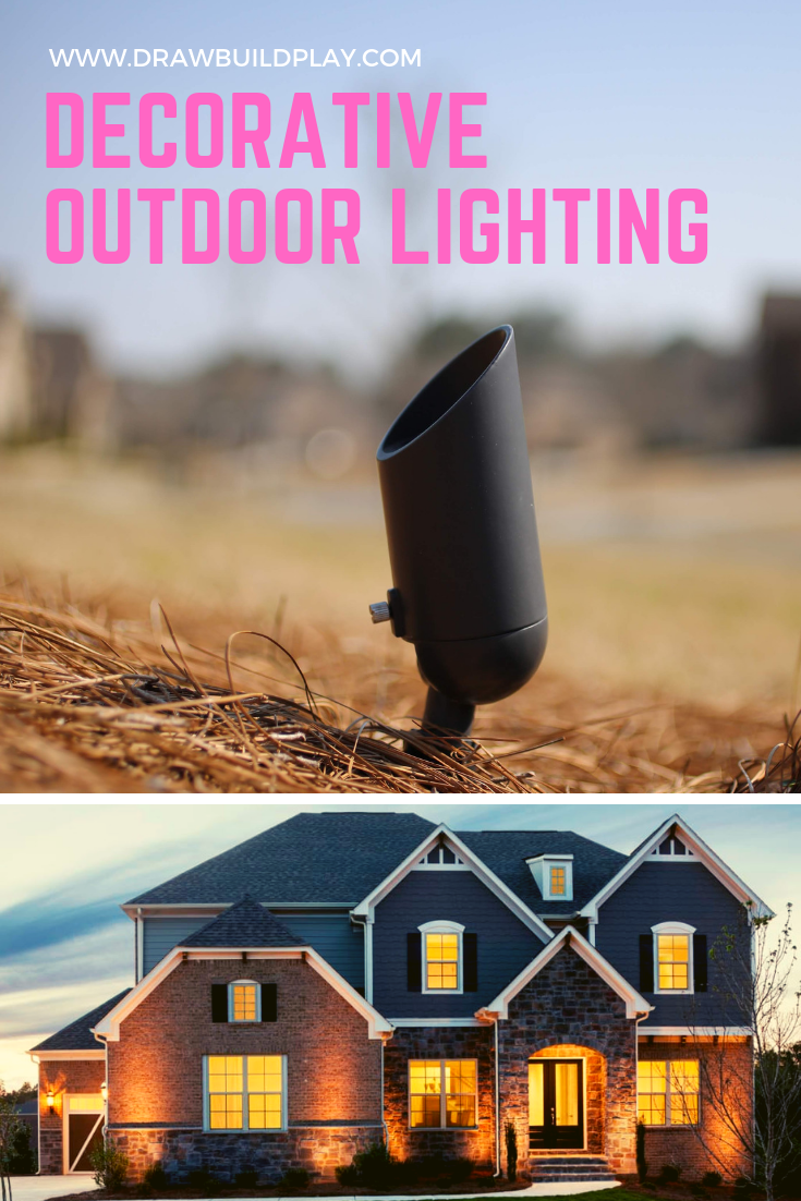 Decorative Outdoor Lighting that looks great during the day, and shines even greater at night.  This decorative outdoor lighting will accent your house and vastly improve your curb appeal in the evening.