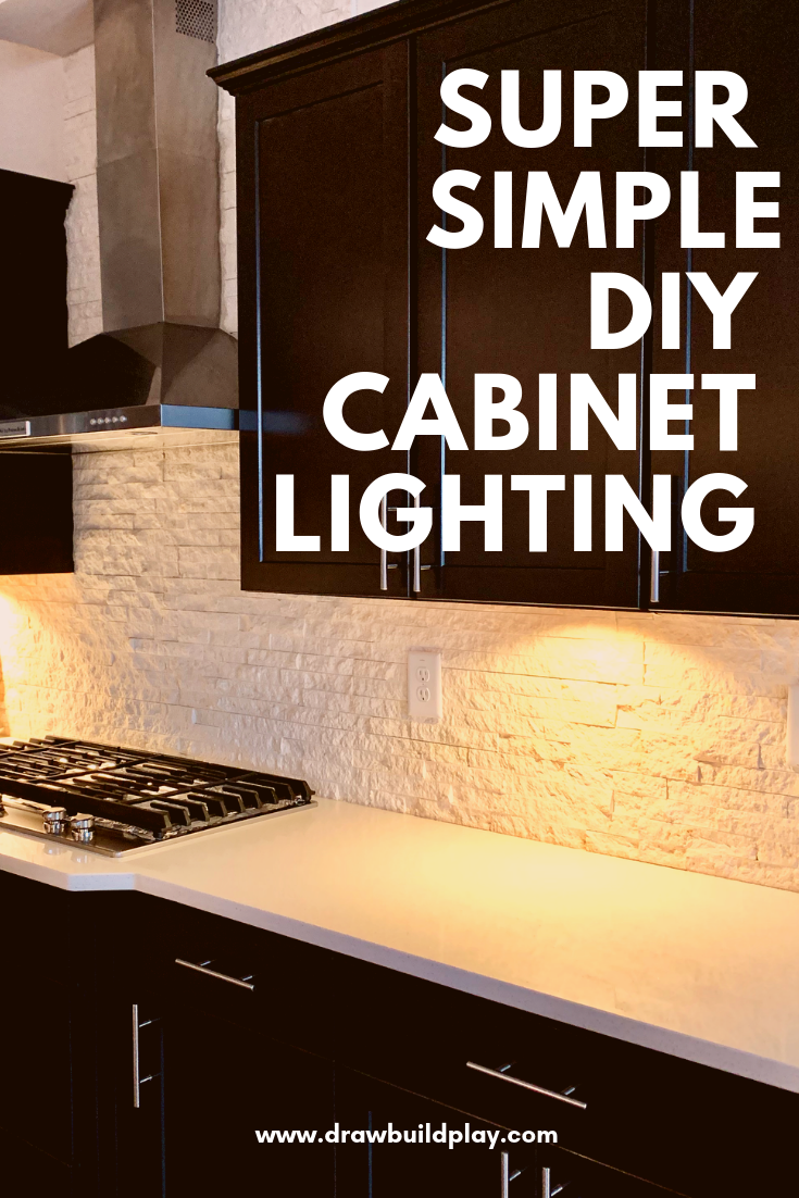 DIY Under Cabinet Lighting, it is so simple to do it this way and costs less than $30. It's affordable, and easy to do it yourself, saving on installation costs. The under cabinet lighting looks awesome and I still can't believe how easy it was to do. #cabinetlighting #lighting #cabinets #undercabinet #undercabinetlighting #diycabinetlighting