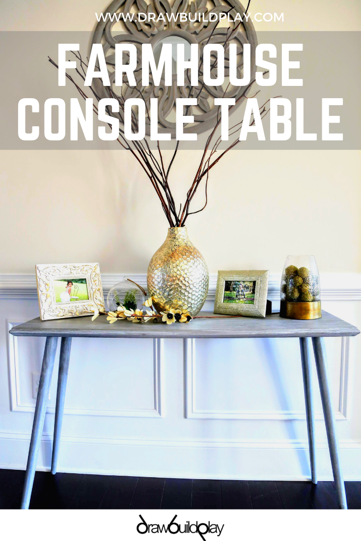 Farmhouse Console Table for your home entry way or hallway. We put this gorgeous console table in our entry way and it provides a beautiful visual for guests as they enter our home.  Its thin so doesnt get in the way, and the colors are so elegant.