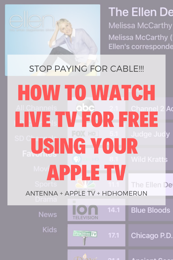 How to watch live TV for free with just an Apple TV, HDHomeRun, and free over the air broadcasts. STOP paying hundreds for cable every month! Learn how to do this easily and legally.  #appletv #freetv #cutthecord #nomorecable #watchtvforfree #getridofcomcast #getridofcable